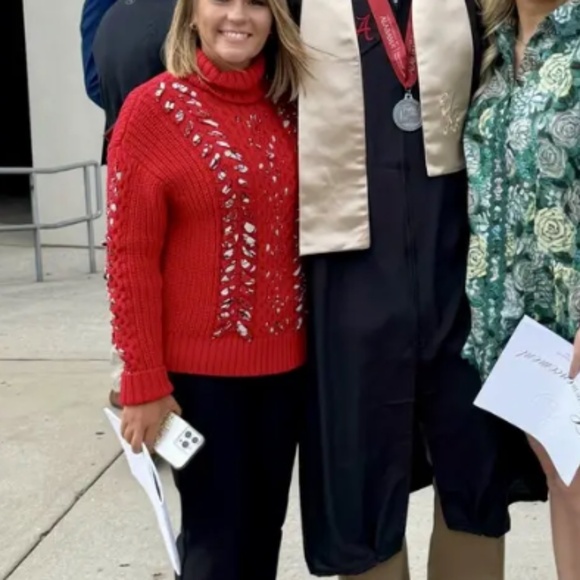 Jason Wu Red Chunky Interlocked Sweater Soft Merino Wool Large - Picture 7 of 7